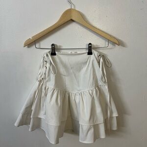 Elegant White Ruffle Skirt